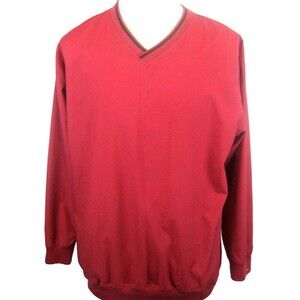 Men's Perry Ellis America Active Pullover Maroon Golf Windbreaker Jacket Sz M